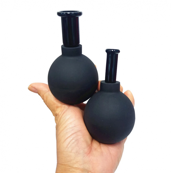 Cupping set voor het gezicht met ballon volledig zwart